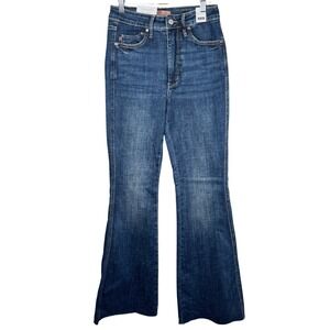 Judy Blue Flare Fit Jeans Womens 3/26 Dark Blue High Waist Tummy Control NEW